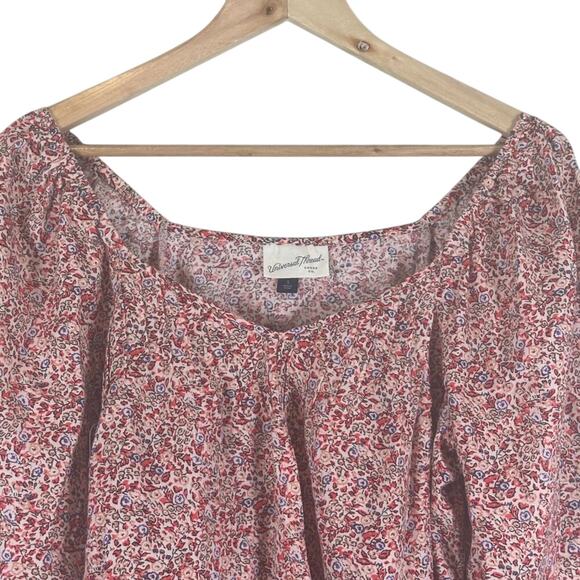 Universal Thread Peasant Top Womens S Pink Floral 100% Cotton Boho Cottagecore - Picture 3 of 6